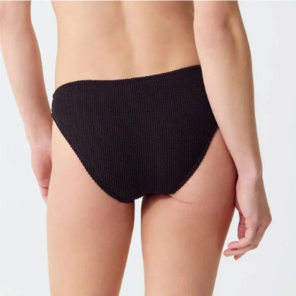 J. Crew Textured Bikini Bottom Black Hi-Rise Resortwear Size XXL NWT